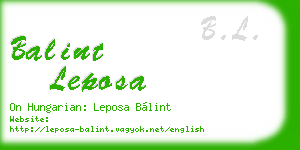 balint leposa business card